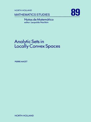 cover image of Analytic Sets in Locally Convex Spaces